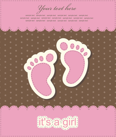 baby girl announcement card. vector illustrationのイラスト素材