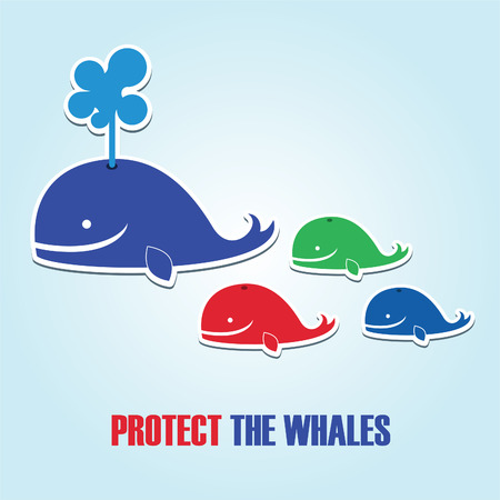 nice label protect the whales.のイラスト素材