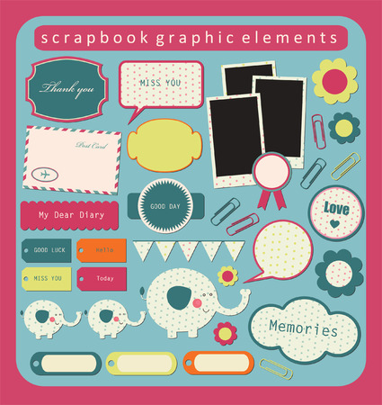 cute elements for scrapbooking.のイラスト素材