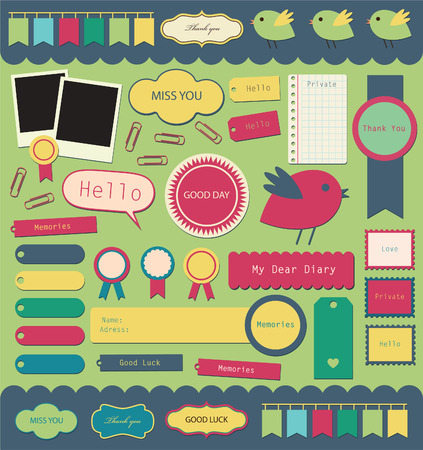 cute elements for scrapbooking. のイラスト素材