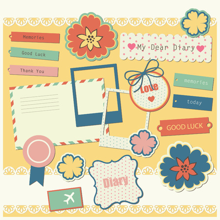 cute elements for scrapbooking. のイラスト素材