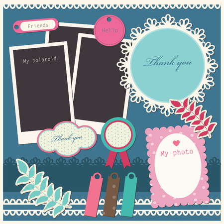 cute elements for scrapbooking.のイラスト素材