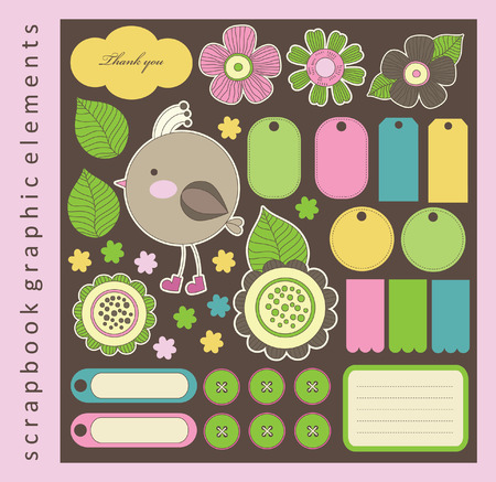 cute bookmarks for scrapbook.のイラスト素材