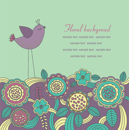 cute floral background.のイラスト素材