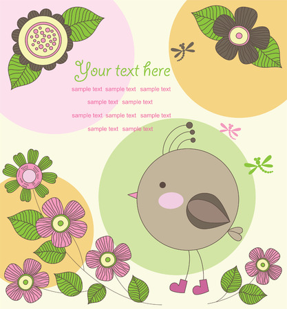 cute card with bird. のイラスト素材