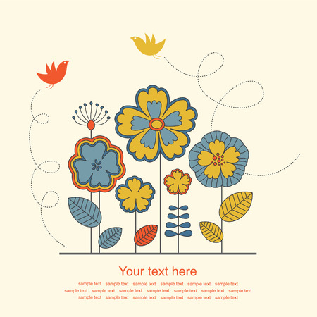 cute floral background. のイラスト素材