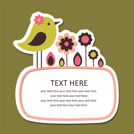 cute frame design with bird. のイラスト素材