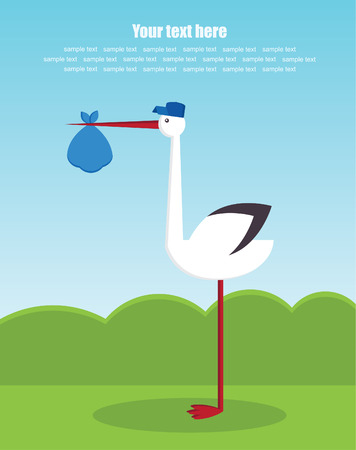 baby boy announcement card. のイラスト素材