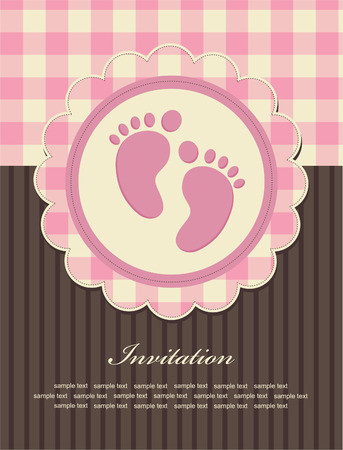 baby girl announcement card. のイラスト素材