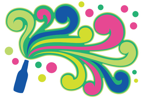 abstract background with bottle and splashes. のイラスト素材