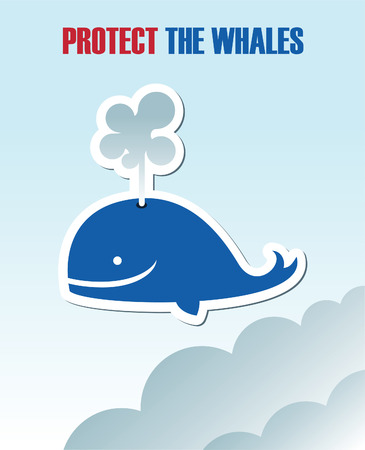 nice label protect the whales. のイラスト素材
