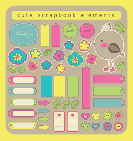 cute bookmarks for scrapbook. のイラスト素材