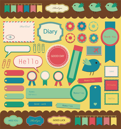 cute elements for scrapbooking. のイラスト素材