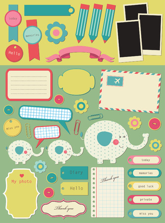 cute elements for scrapbooking.のイラスト素材