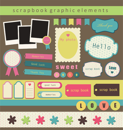 cute elements for scrapbooking. のイラスト素材