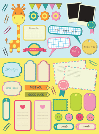 cute elements for scrapbooking. のイラスト素材
