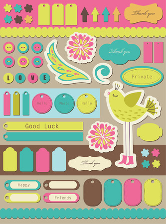 cute elements for scrap-booking. のイラスト素材