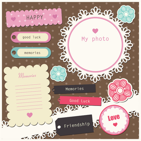 cute elements for scrapbooking.のイラスト素材