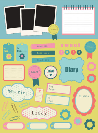 cute elements for scrapbooking. のイラスト素材
