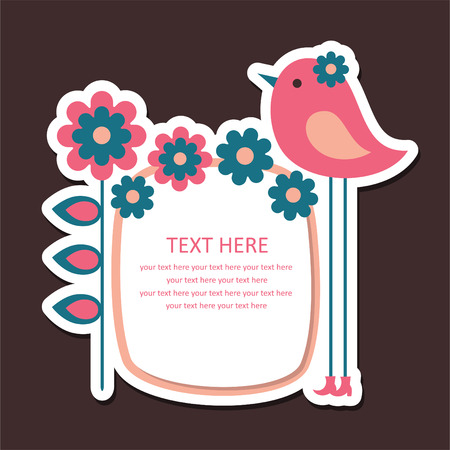 cute frame design with bird. のイラスト素材