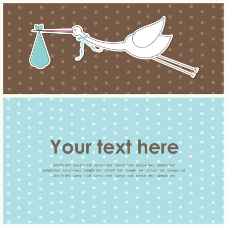 baby boy announcement card. のイラスト素材