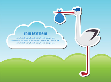 baby boy announcement card. のイラスト素材