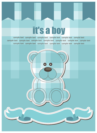 cute bear toy greeting card.のイラスト素材