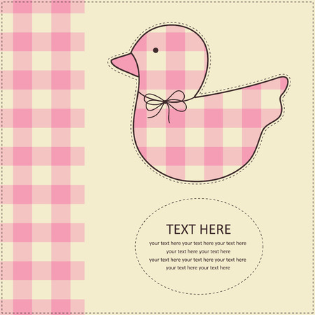 baby girl arrival card.のイラスト素材