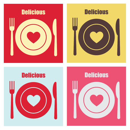 set of cook cards.のイラスト素材