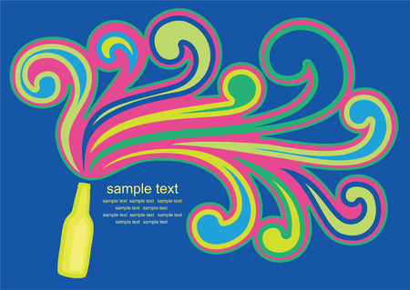 abstract background with bottle and splashes. のイラスト素材