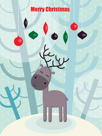 cute christmas reindeer. のイラスト素材