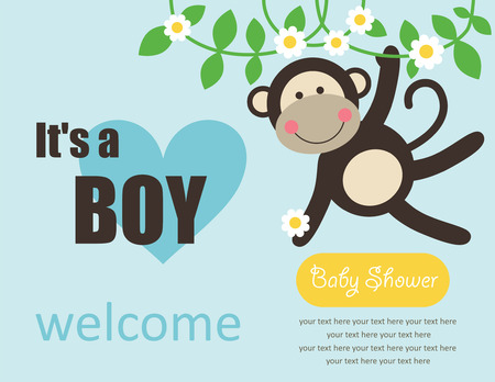 cute baby boy shower. のイラスト素材