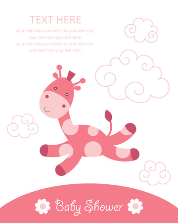cute baby girl shower. のイラスト素材