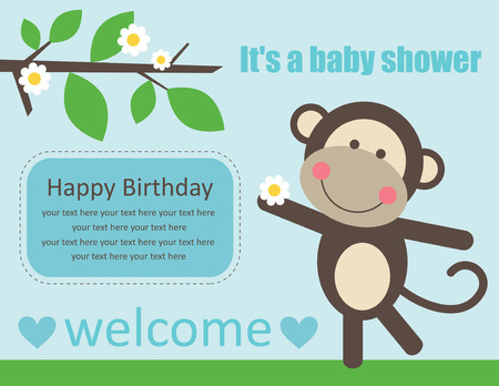 cute baby boy shower. のイラスト素材