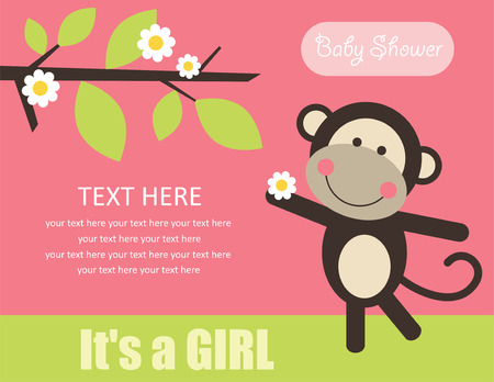 cute baby girl shower. のイラスト素材