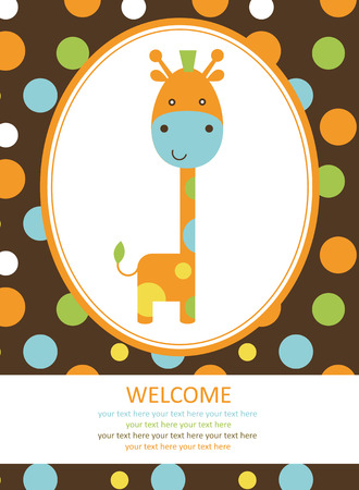 cute card with giraffe. のイラスト素材