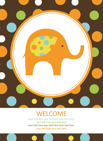cute card with elephant. のイラスト素材