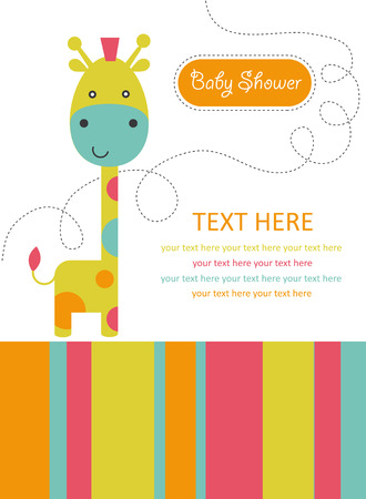 cute card with giraffe.のイラスト素材