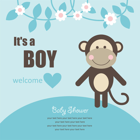 cute baby boy shower. のイラスト素材