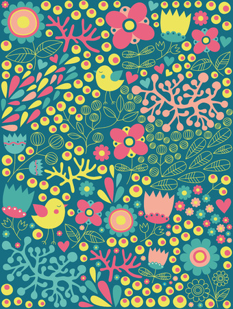 cute floral pattern. のイラスト素材