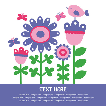 cute floral card. のイラスト素材