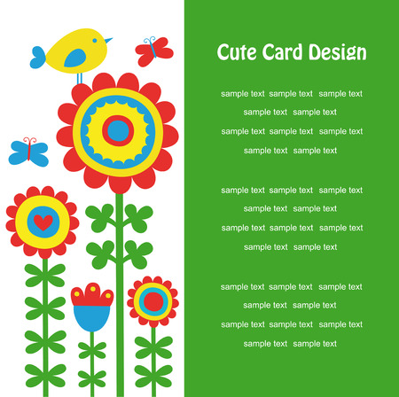cute floral card.のイラスト素材