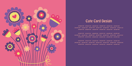 nice greeting card with cute bouqet.のイラスト素材