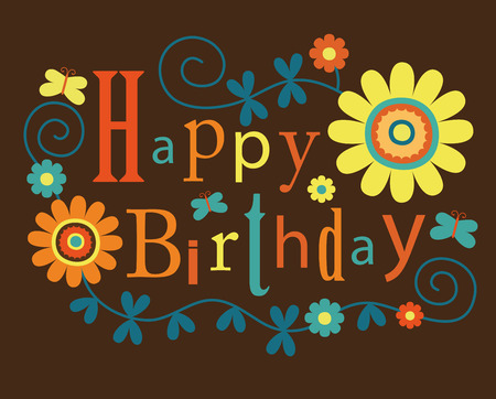 cute happy birthday card. のイラスト素材