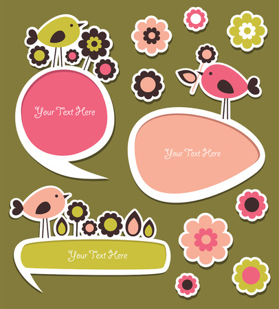 cute childlike stickers. のイラスト素材