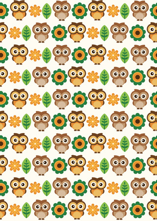 baby seamless pattern design with cute owl. vector illustrationのイラスト素材