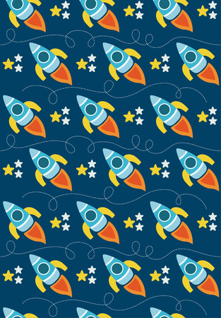 cute seamless space pattern design. vector illustrationのイラスト素材