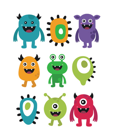cute monster set. vector illustrationのイラスト素材