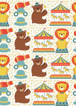 seamless circus pattern design. vector illustrationのイラスト素材