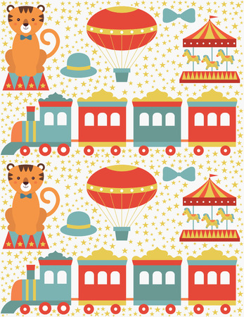 seamless circus pattern design. vector illustrationのイラスト素材